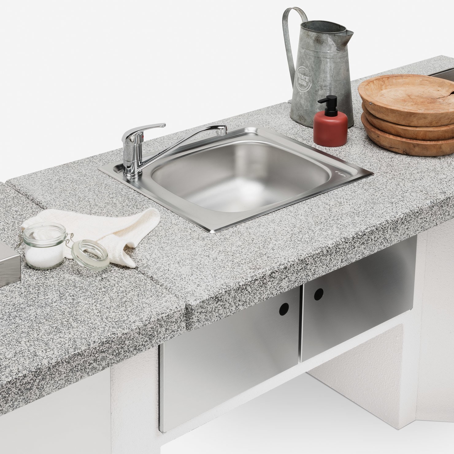 Sink module 90 Red, Outdoor kitchens | Palazzetti In Giardino