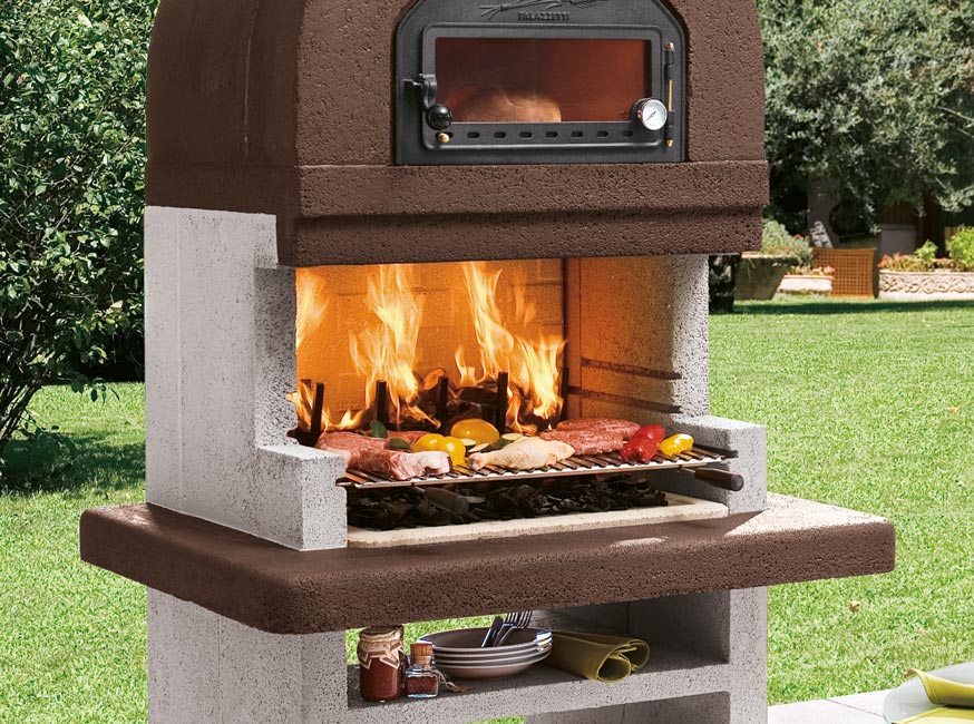 Palazzetti IN Giardino Goa 2 Barbacoa Madera Cemento Cuadrícula Campana Kit  De